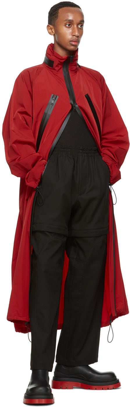 Bottega Veneta Black Gabardine Zippered Trousers