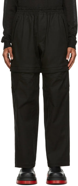 Bottega Veneta Black Gabardine Zippered Trousers - Pantalon zippé de gabardine noire Bottega Veneta - Bottega Veneta Black Gabardine 지퍼가 달린 바지