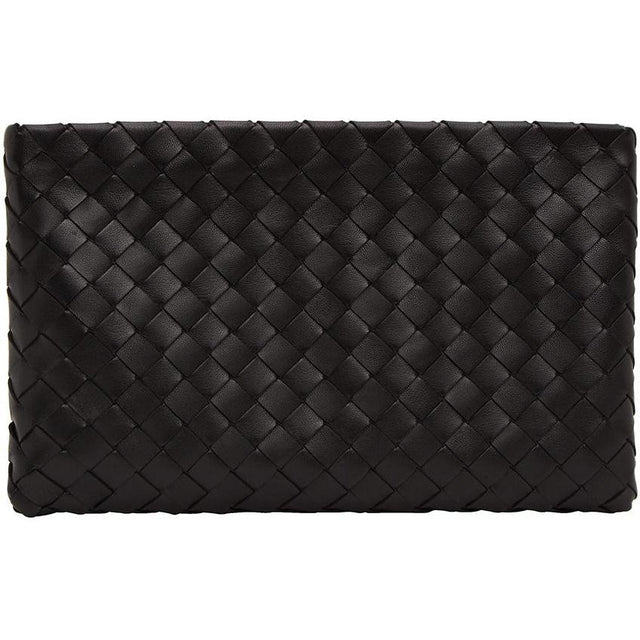 Bottega Veneta Black Intrecciato Large Pouch
