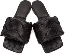 Bottega Veneta Black Intrecciato Lido Sandals