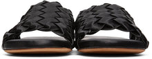 Bottega Veneta Black Intrecciato Slides
