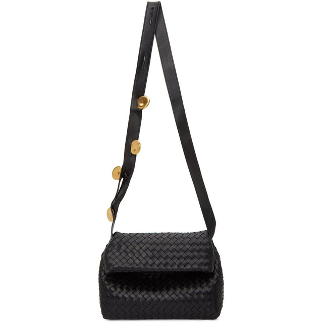 Bottega Veneta Black Intrecciato 'The Fold' Bag