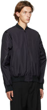 Bottega Veneta Black Nylon Canvas Bomber Jacket