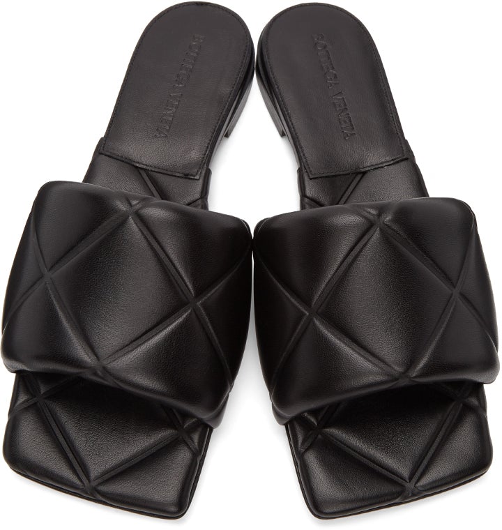 Bottega Veneta Black Padded Lido Sandals