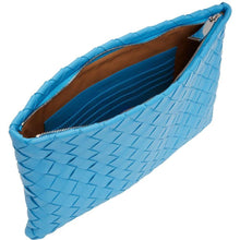 Bottega Veneta Blue Intrecciato Large Pouch
