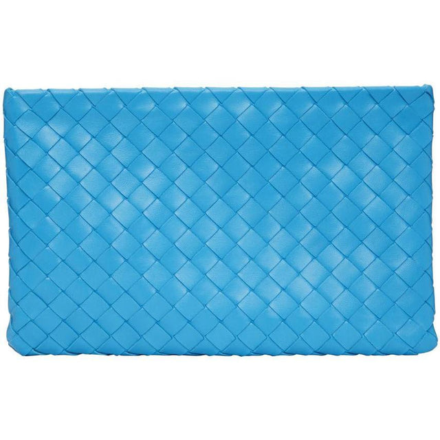 Bottega Veneta Blue Intrecciato Large Pouch