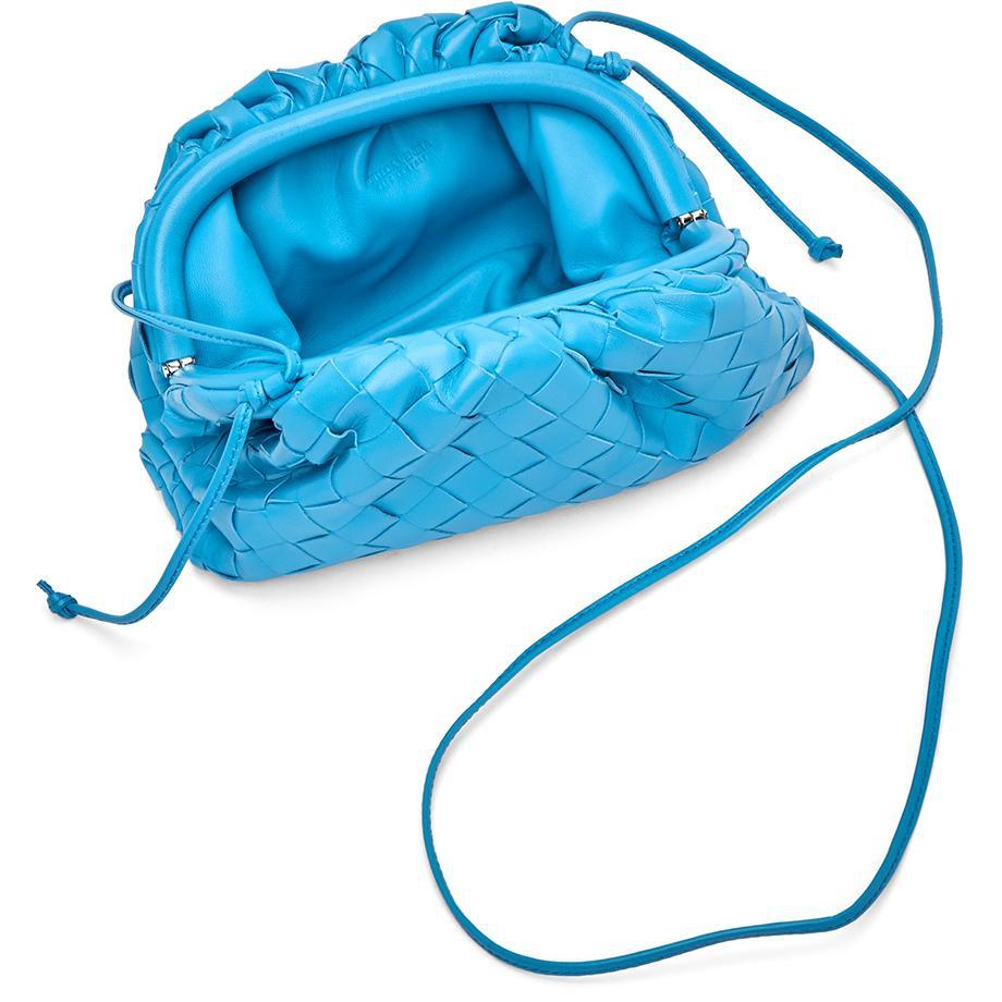 Bottega Veneta Blue Intrecciato Small 'The Pouch' Clutch - Bottega Veneta Blue Intrecciato Petite 