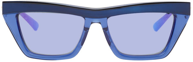 Bottega Veneta Blue Rectangular Sunglasses - Lunettes de soleil rectangulaires bleues bleus Bottega Veneta - Bottega 베네타 블루 사각형 선글라스