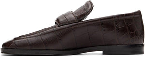 Bottega Veneta Brown Croc Loafers