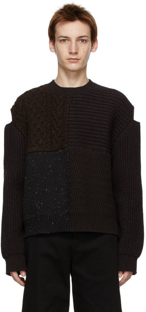 Bottega Veneta Brown Knit Wool Sweater - Bottega Veneta Brown Brown Wool Pull - Bottega 베네타 브라운 니트 양모 스웨터