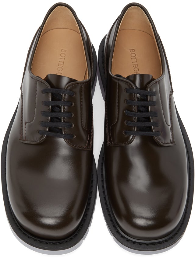 Bottega Veneta Brown Lace-Up Derbys – BlackSkinny