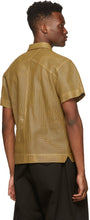 Bottega Veneta Brown Leather Perforated Shirt