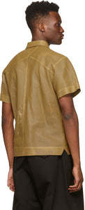Bottega Veneta Brown Leather Perforated Shirt