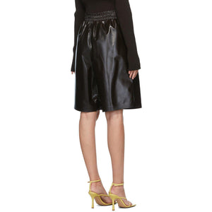 Bottega Veneta Brown Leather Shorts