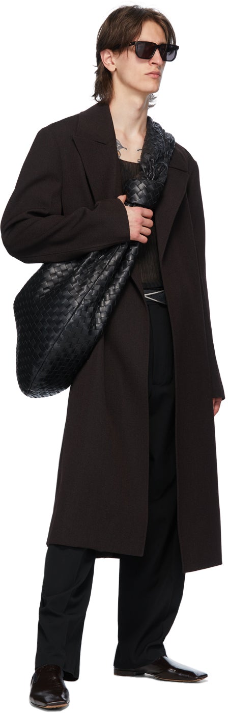 Bottega Veneta Brown Wool Drill Coat