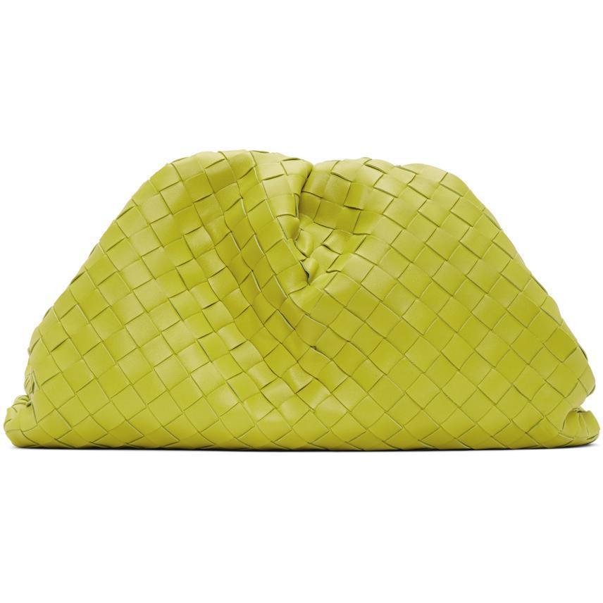 Bottega Veneta The Pouch Handbag/Clutch in Yellow Intrecciato