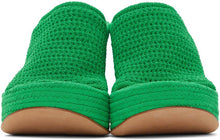 Bottega Veneta Green Knit Wedge Sandals