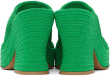 Bottega Veneta Green Knit Wedge Sandals