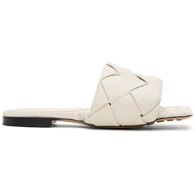 Bottega Veneta Off-White Intrecciato Lido Flat Sandals