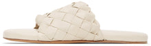 Bottega Veneta Off-White Intrecciato Slides