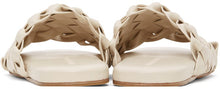 Bottega Veneta Off-White Intrecciato Slides