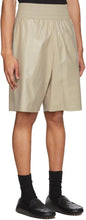 Bottega Veneta Off-White Shiny Leather Shorts