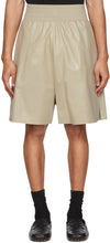Bottega Veneta Off-White Shiny Leather Shorts - Short en cuir brillant de Bottega Veneta cassé - Bottega 베네타 오프 화이트 반짝이 가죽 반바지
