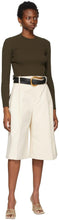 Bottega Veneta Off-White Twill Wide-Leg Shorts