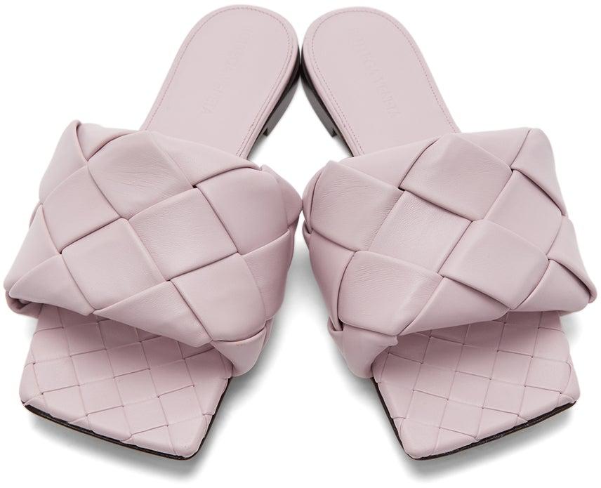 Bottega Veneta Pink Intrecciato 'The Lido' Sandals
