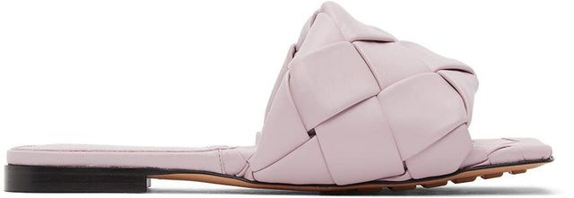 Bottega Veneta Pink Intrecciato 'The Lido' Sandals - Bottega Veneta Rose Intrecciato 'The Lido' Sandales - Bottega Veneta 핑크 Intrecciato 'Lido' Sandals.