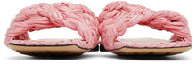 Bottega Veneta Pink Raffia Stretch Flat Sandals