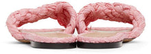 Bottega Veneta Pink Raffia Stretch Flat Sandals