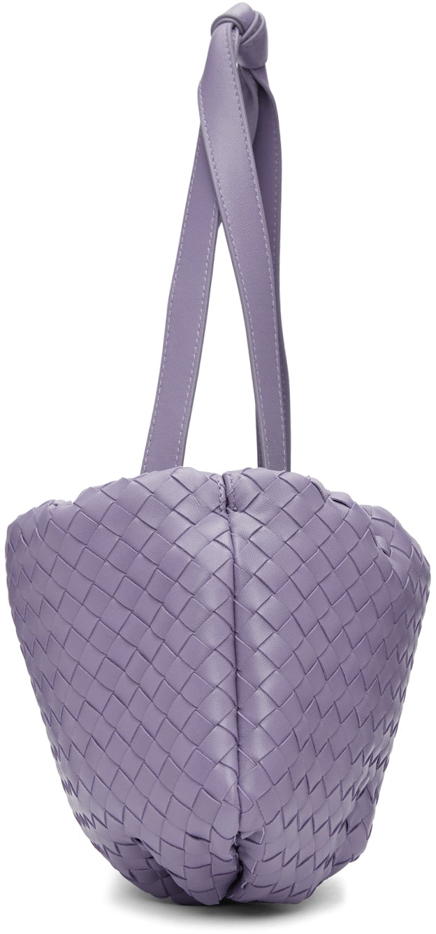 Bottega Veneta Intrecciato Purple Leather Small Mini Top Handle