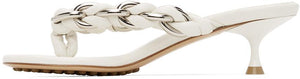 Bottega Veneta White Chain Dot Sandals