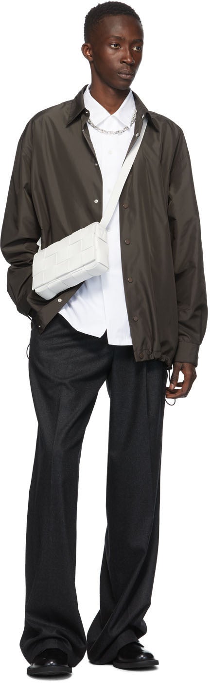 Bottega Veneta White Cotton Poplin Short Sleeve Shirt