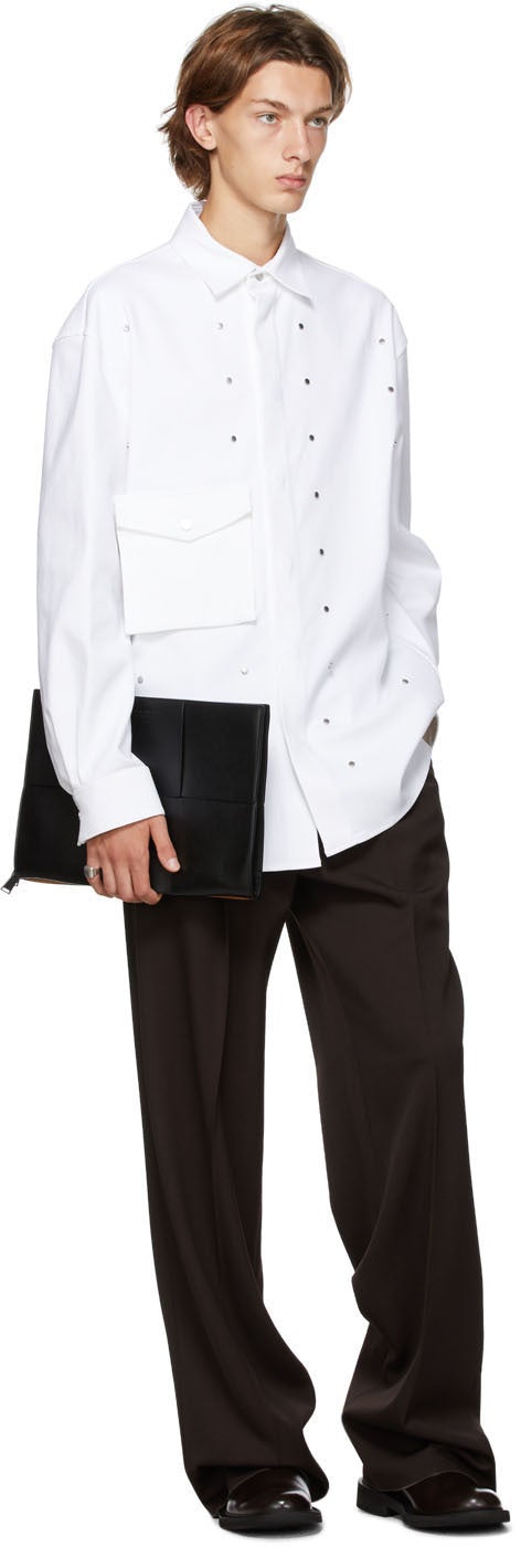 Bottega Veneta White Gabardine Studded Shirt