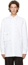Bottega Veneta White Gabardine Studded Shirt - Chemise cloutée gabardine gabardine blanche Bottega Veneta - Bottega Veneta 화이트 Gabardine 박힌 셔츠입니다