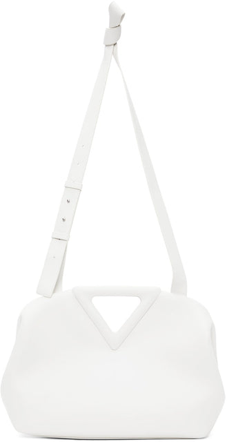 Bottega Veneta White Medium Point Top Bag - Bottega Veneta Blanc Moyen-Point Top Sac - Bottega 베네타 화이트 중간 지점 탑 백