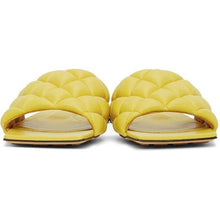 Bottega Veneta Yellow Intrecciato Padded Flat Sandals