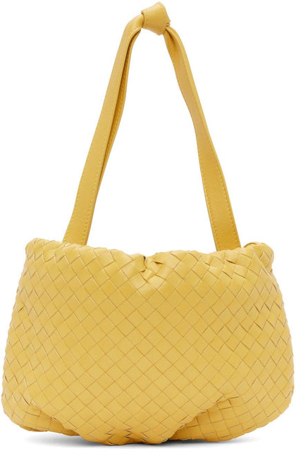 Bottega Veneta Yellow Small Intrecciato Bulb Bag - Bottega Veneta Jaune petit sac d'ampoule intrecciato - Bottega Veneta 노란색 작은 intrecciato 전구 가방