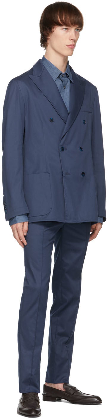Brioni Blue Linen Shirt