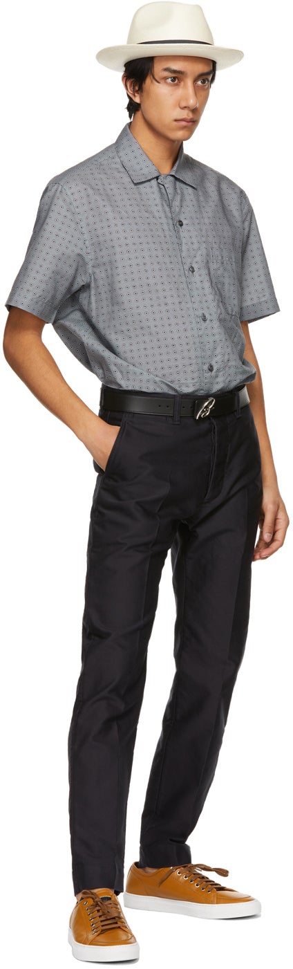 Brioni Grey Regular Short Sleeve Shirt