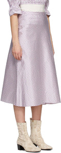 Brock Collection Purple Silk Smilla Vichy Skirt