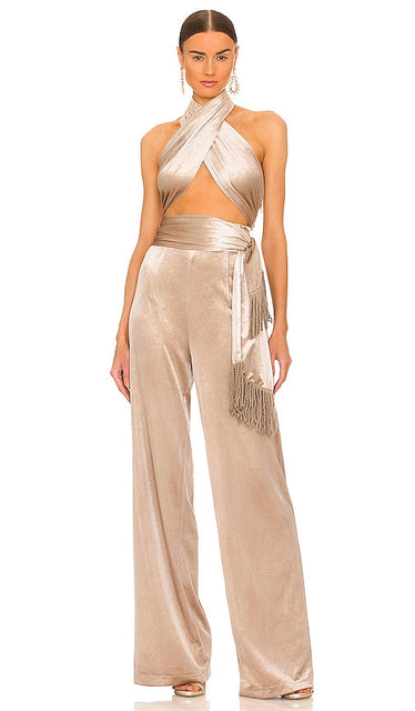 Bronx and Banco x REVOLVE Cleopatra Jumpsuit in Metallic Neutral Bronx et Banco X Revolve Cleopatra Jumpsuit en métal neutre Bronx和Banco X旋转金属中性的Cleopatra连身裤