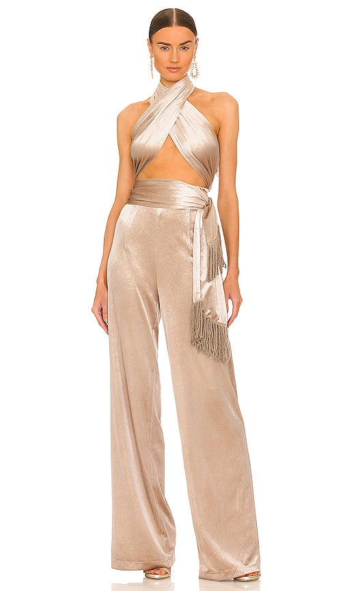 Bronx and Banco x REVOLVE Cleopatra Jumpsuit in Metallic Neutral Bronx et Banco X Revolve Cleopatra Jumpsuit en métal neutre Bronx和Banco X旋转金属中性的Cleopatra连身裤