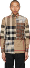 Burberry Beige Contrast Check Shirt - Chemise de contrôle contraste beige Burberry beige - 버버리 베이지 대비 체크 셔츠