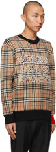 Burberry Beige Jacquard Check Logo Sweater