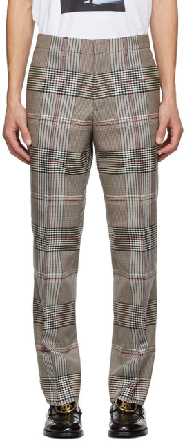 Burberry Beige Plaid Slim Trousers - Pantalon mince à carreaux Burberry Beige - 버버리 베이지 격자 무늬 슬림 바지