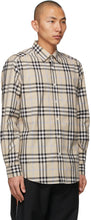 Burberry Beige Poplin Check Shirt