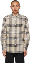 Burberry Beige Poplin Check Shirt - Burberry Beige Poplin Chemise Chemise - 버버리 베이지 포플린 체크 셔츠